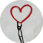illustration stick person holding heart